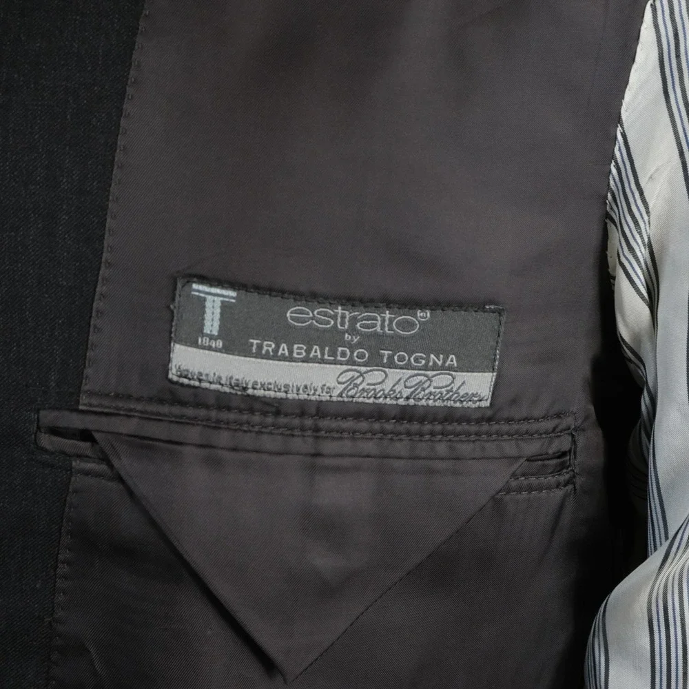 Brooks Brothers 42S Madison Sport Coat Estrato Wool Charcoal Two Button Vented